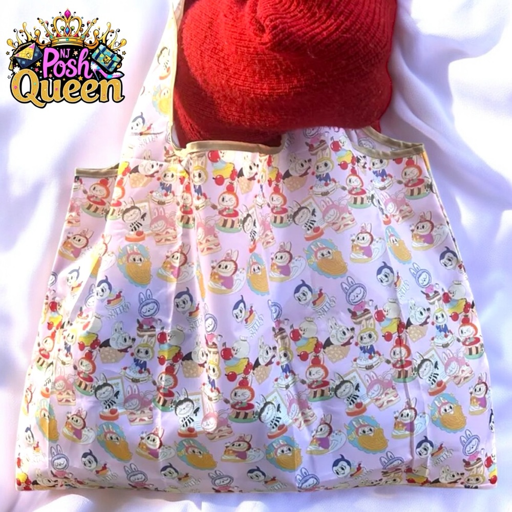 LABUBU Nylon Pink Shopping Women's Bag - Picture 4 of 7